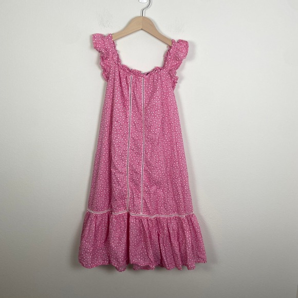 French Connection Pink Floral Print Dress Ruffle Sleeves Girls Size L Summer - Picture 1 of 8